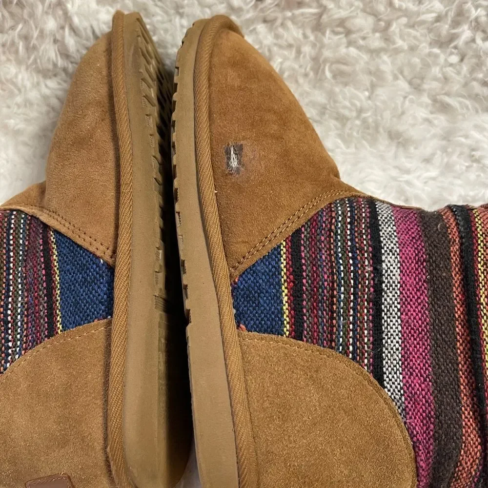 KOOLABURRA MYKA CHESTNUT SUEDE TRIBAL KILIM BOHO BOOTS SZ 5